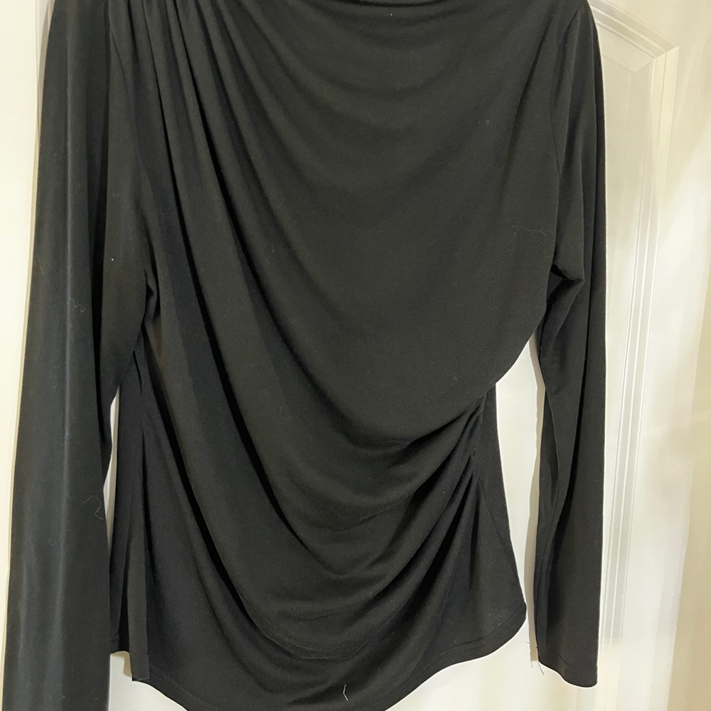 Elegant Black Drape Women's Top